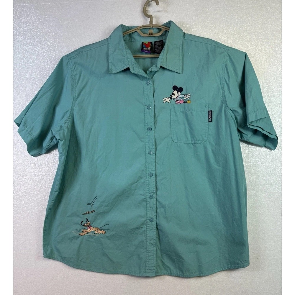 VTG 90s Jerry Leigh Disney Mickey Mouse Unlimited Shirt Womens Sz 22W/24W Teal